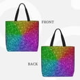 thumbnail image 3 of Naloa Colorful Glitter Tote Bag for Women, Foldable Tote Bag With Zipper, Large Shoulder Bag, Top Handle Handbag for Travel, Work, Shopping, 3 of 9