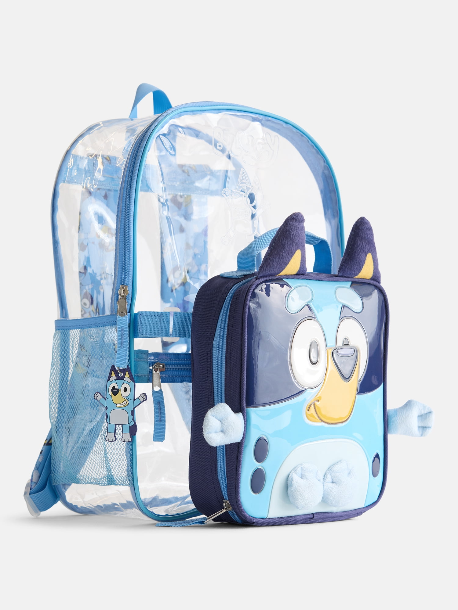 BBC Bluey Unisex Clear Backpack Set with Lunch Bag and Keychain, 3 Piece
