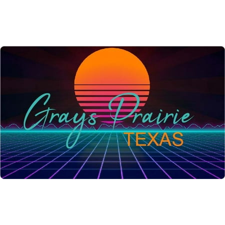 

Grays Prairie Texas 4 X 2.25-Inch Fridge Magnet Retro Neon Design