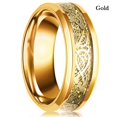 thumbnail image 1 of Anillo de dragón de acero inoxidable para hombre, 13 colores, 8mm, incrustaciones, rojo, verde, negro, anillo de fibra de carbono, joyería de banda de boda, grabado personalizado, 1 of 4