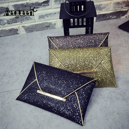 Fashion Evening Handbag New Fashion Design Women Evening Party Leather Sequins Envelope Bag Purse Clutch Handbag ()