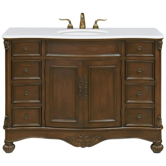 Elegant Lighting VF-1034-VW Windsor 48" Free Standing Single Basin Vanity Set - Brown