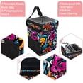 thumbnail image 2 of Graffiti Foldable Car Trash Can Mini Trash Can with Lid Leak-Proof Car Garbage Can Hanging Storage Bag Car Trash Bin, 2 of 6