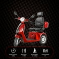 thumbnail image 4 of QEEKA Heavy-Duty 3-Wheel Mobility Scooter with Adjustable Seat Backrest & Height, Red, 330 lb Limit, 4 of 12