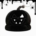 thumbnail image 3 of WXFAZCVU Pumpkin Hat Halloween Plush Embroidered Cosplay Party Headwear Trick Treating Accessory for Party One Size, 3 of 4