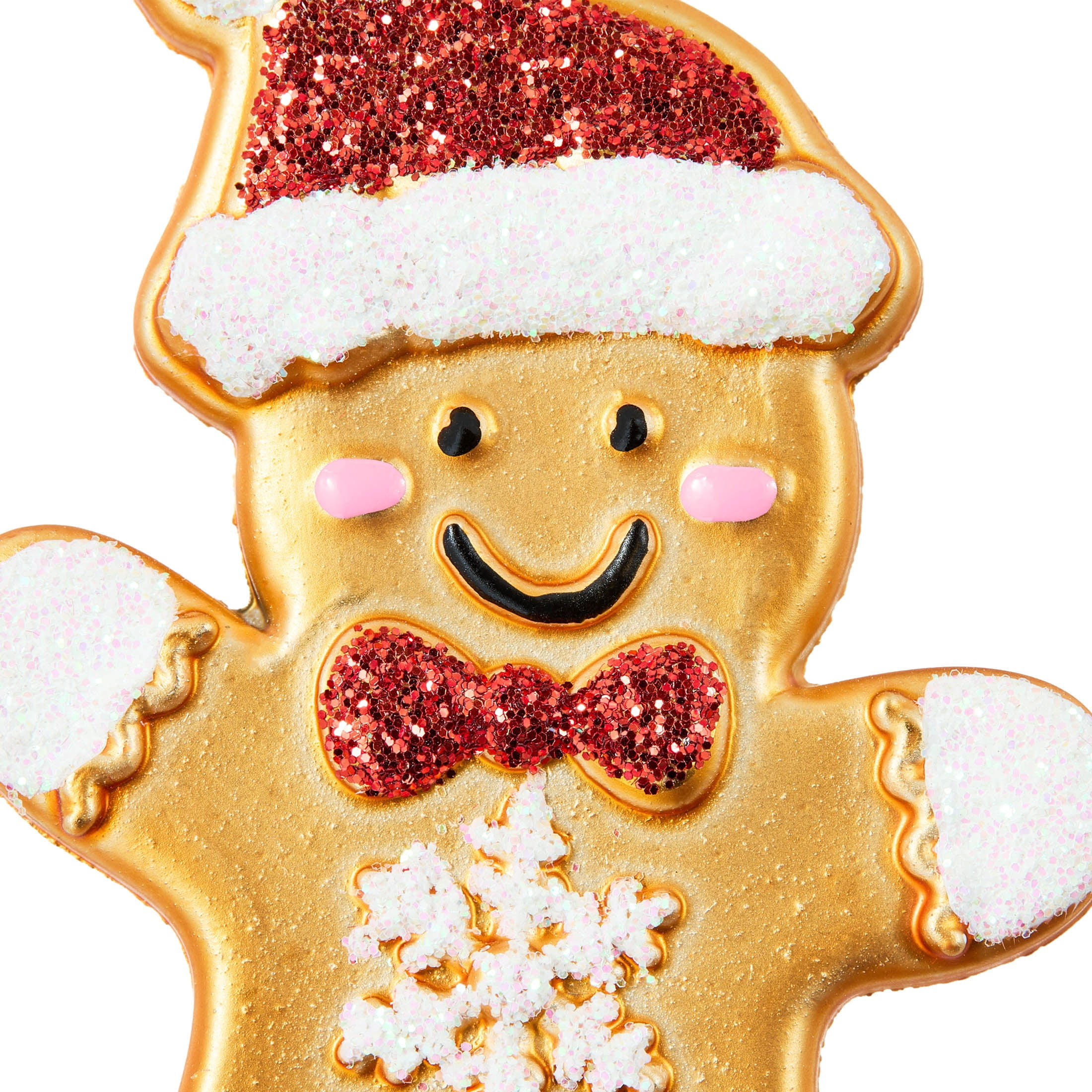4-Count Red/White/Gold Gingerbread Man Mini Christmas Ornaments, 2.5", by Holiday Time