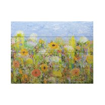 Allan Friedlander 'Dandelion Dust' Wood Slat Art 12x16