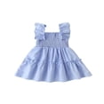 thumbnail image 1 of Robe d'Été Décontractée à Fleurs pour Fillette Tout-Petit, Tenue de Plage avec Jupe à Volants, Vêtements, Blanc, 3-4 Ans, 1 of 6