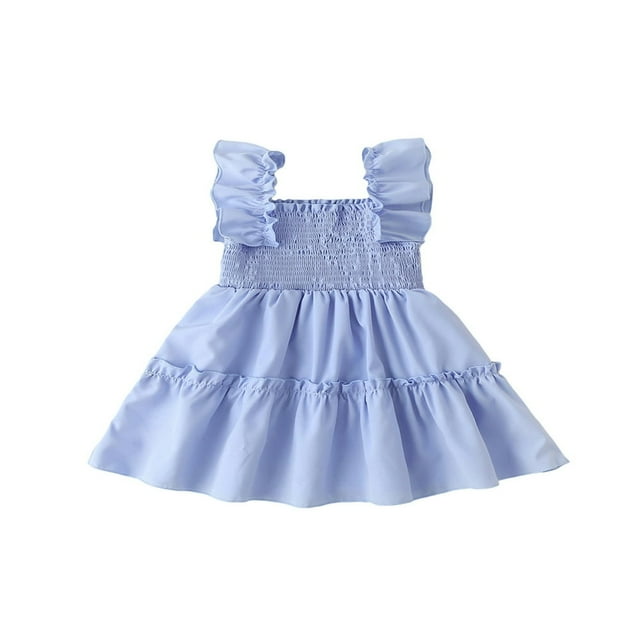 Robe d'Été Décontractée à Fleurs pour Fillette Tout-Petit, Tenue de Plage avec Jupe à Volants, Vêtements, Blanc, 3-4 Ans