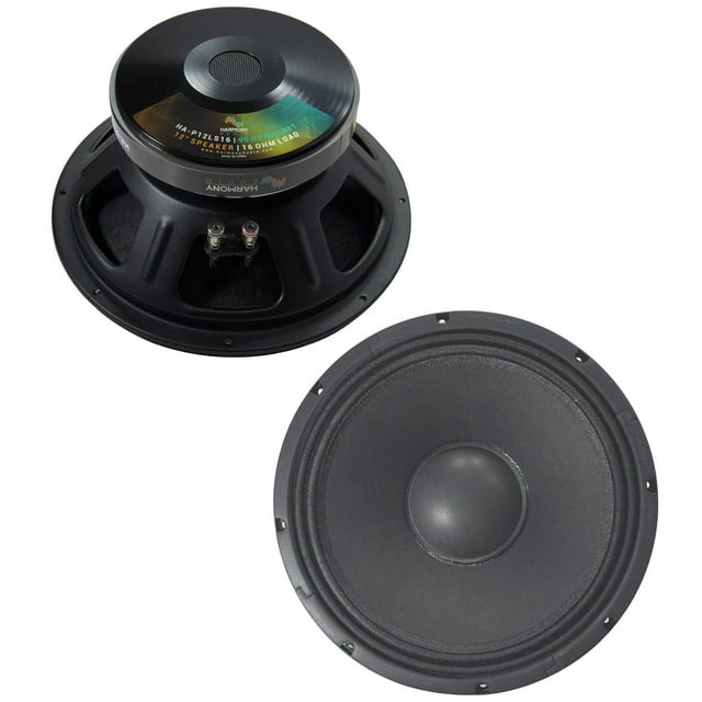 Harmony Audio 2X HA-P12LS16 Remplacement 12 Pouces Pro PA 800W Caisson de Basses - Haut-Parleur 16 Ohms Sub