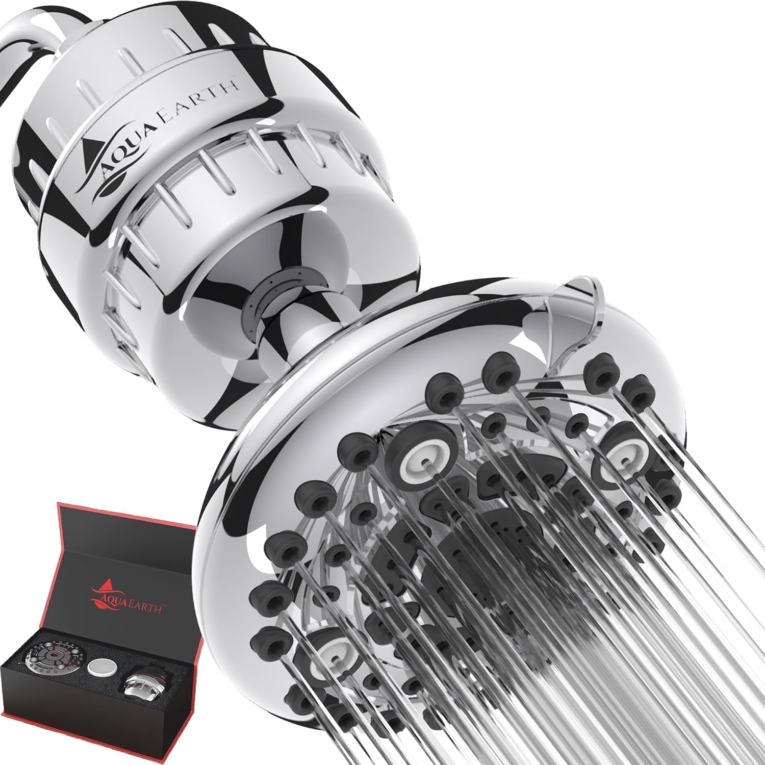 BRIGHT SHOWERS Shower Filter – 3-Stage Hard Water & Chlorine Remover, Improves Skin & Hair, Universal Fit, Oil Rubbed Bronze