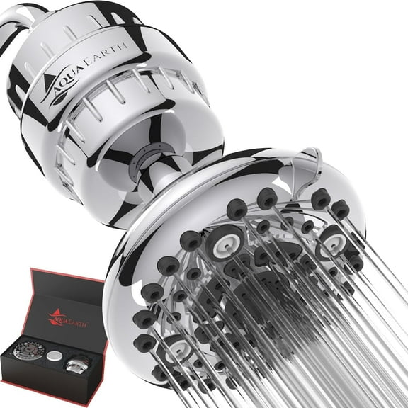 Aqua Earth Filtered Shower Head 20 stages High-Pressure Water Filtration Chlorine Shower Filter Hard Water ABS
