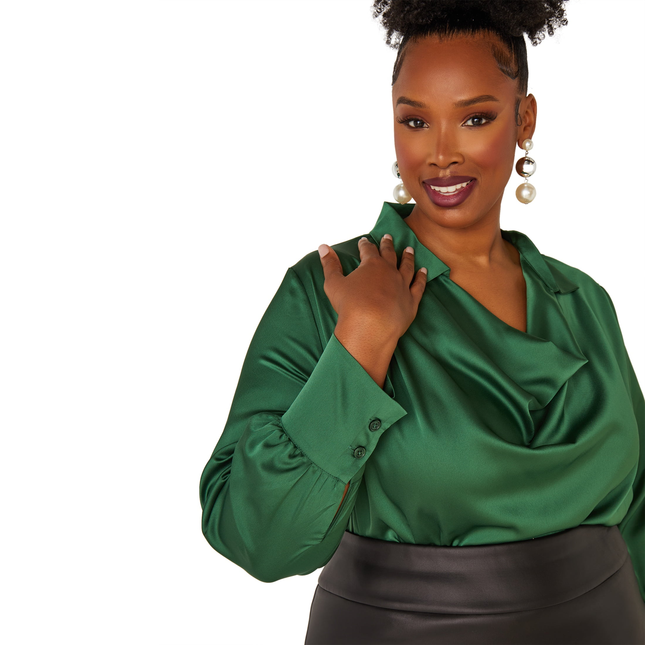 women's plus size satin blouses