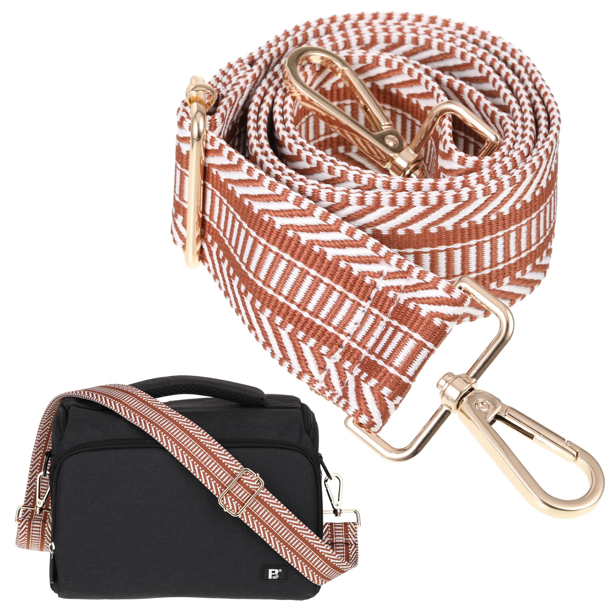 Transemion Stylish Crossbody Bag Strap Comfortable And Practical Adjustable Length Shoulder Bag Straps brown 1Set