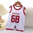 thumbnail image 2 of Toddler One Piece Romper Crew Neck Sleeveless Print Tank Top Jumpsuit Casual Stylish Lightweight Onesies (6-10 Months, White), 2 of 6