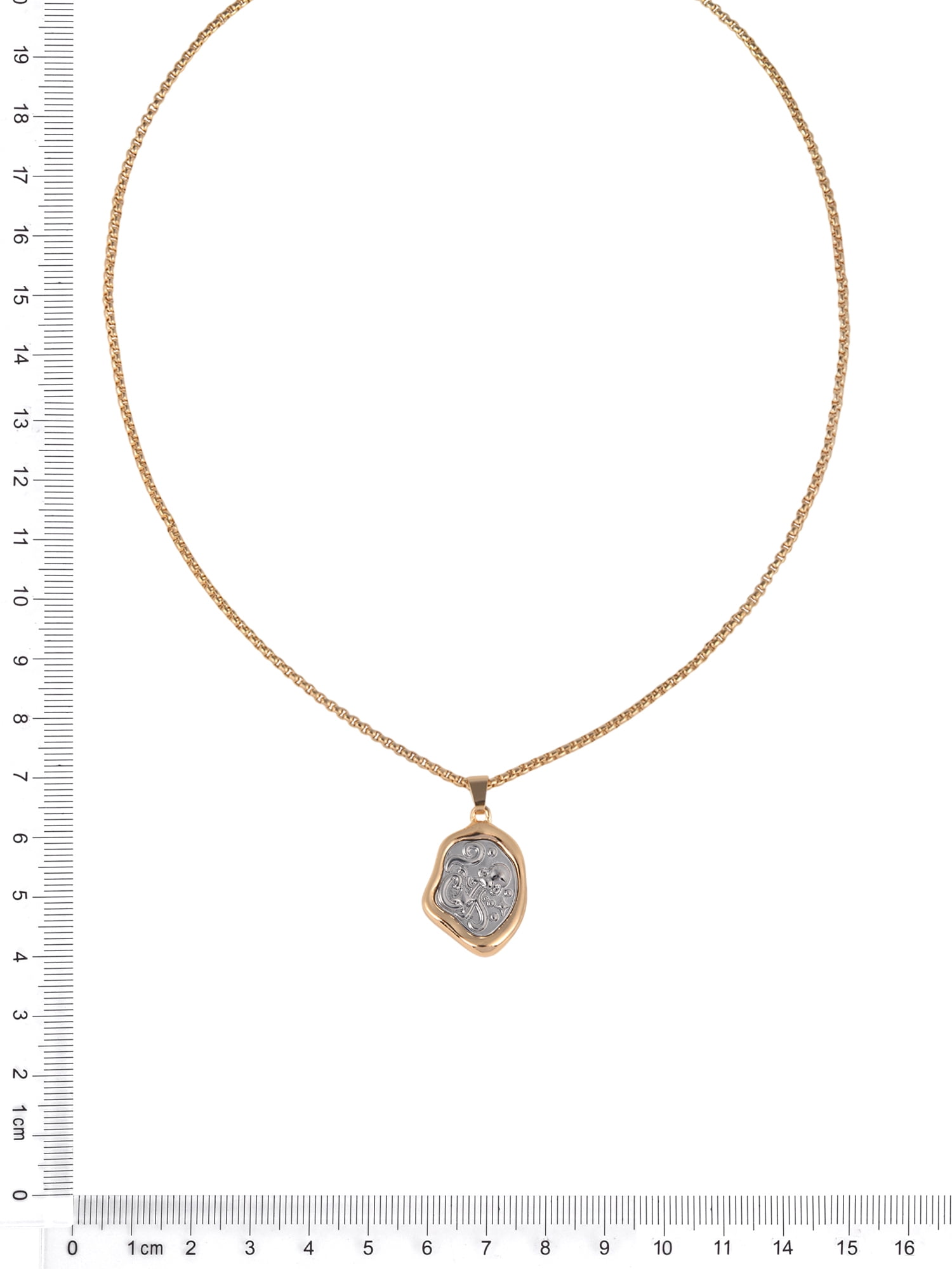 Time and Tru Goldtone Silvertone Reversible Pendant "Aquarius" Necklace