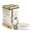 thumbnail image 5 of Bulbrite 862842 2700K 500 Lumen 5.5 watt LED Filament Dimmable B11 Light Bulbs with Clear Glass & Medium E26 Base, Warm White - Pack of 4, 5 of 5