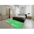 thumbnail image 5 of Ahgly Company Machine Washable Indoor Round Transitional Neon Green Area Rugs, 3' Round, 5 of 7