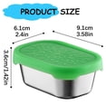 thumbnail image 5 of Stainless Steel Food Storage Container, Small Lunch Container Snack Box with Patterned Silicone Lid, Reusable Condiment Storage Cup for Home, Travel & Meal Prep, 1pc, 3.72 fl oz, 5 of 9