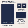 thumbnail image 3 of Juego de Sabanas Tacto Algodón Azul marino Matrimonial Kyuden Home, 3 of 6