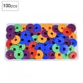 thumbnail image 1 of 100pcs Multicolor Plastic Bobbins Empty Spool Industrial Flat Sewing Machine Parts, 1 of 9
