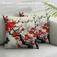 thumbnail image 3 of PIKWEEK  Plum Blossom Floral Throw Pillow Cover Cases Branch Foliage Butterfly Cherry Japanese Blossom Ink China Culture Classic Outdoor Decor Pillowcase Home Square Pillow Slip, 3 of 5