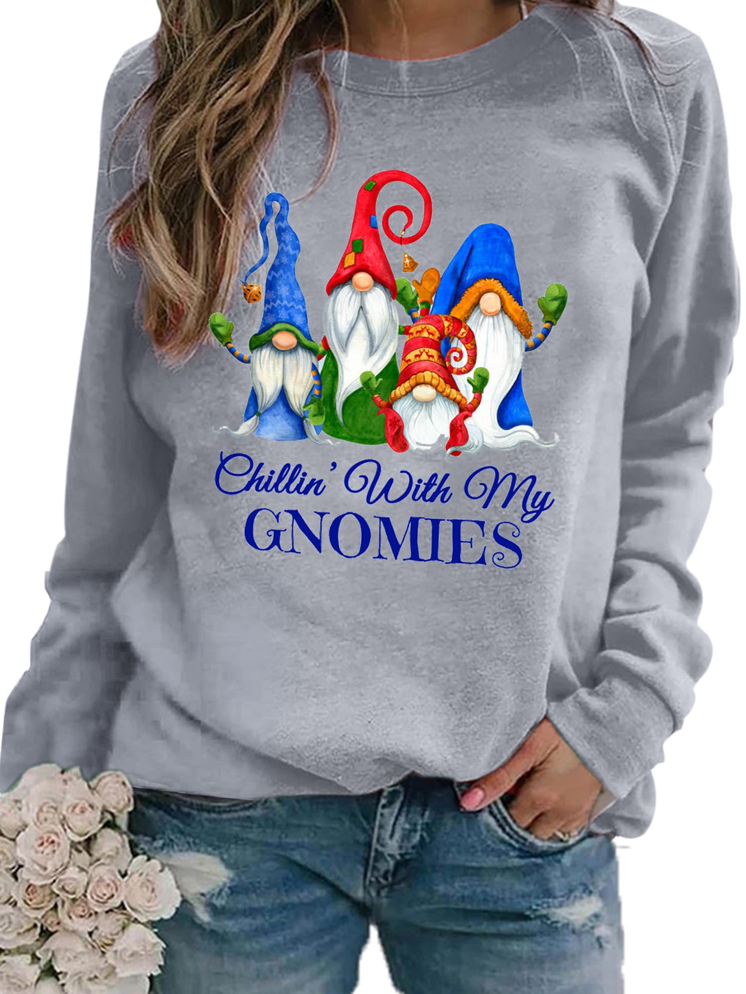 Gnome Print Tunic Tops Casual 