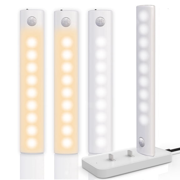 Under Cabinet Lighting with Charging Station,Rechargeable Battery Operated Motion Sensor Light Indoor,Under Cabinet Lights,Closet Lights for Kitchen (3pack)
