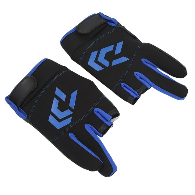 Gants de Pêche Bleus, Gants de Pêche Extérieurs à Écran Tactile Résistants à l'Usure Antidérapants pour la Pêche