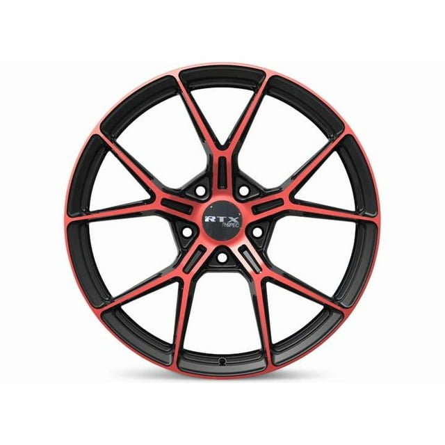 RS01 19X8.5 5X114.3 ET38 CB73.1 Noir Brillant Rouge Mat