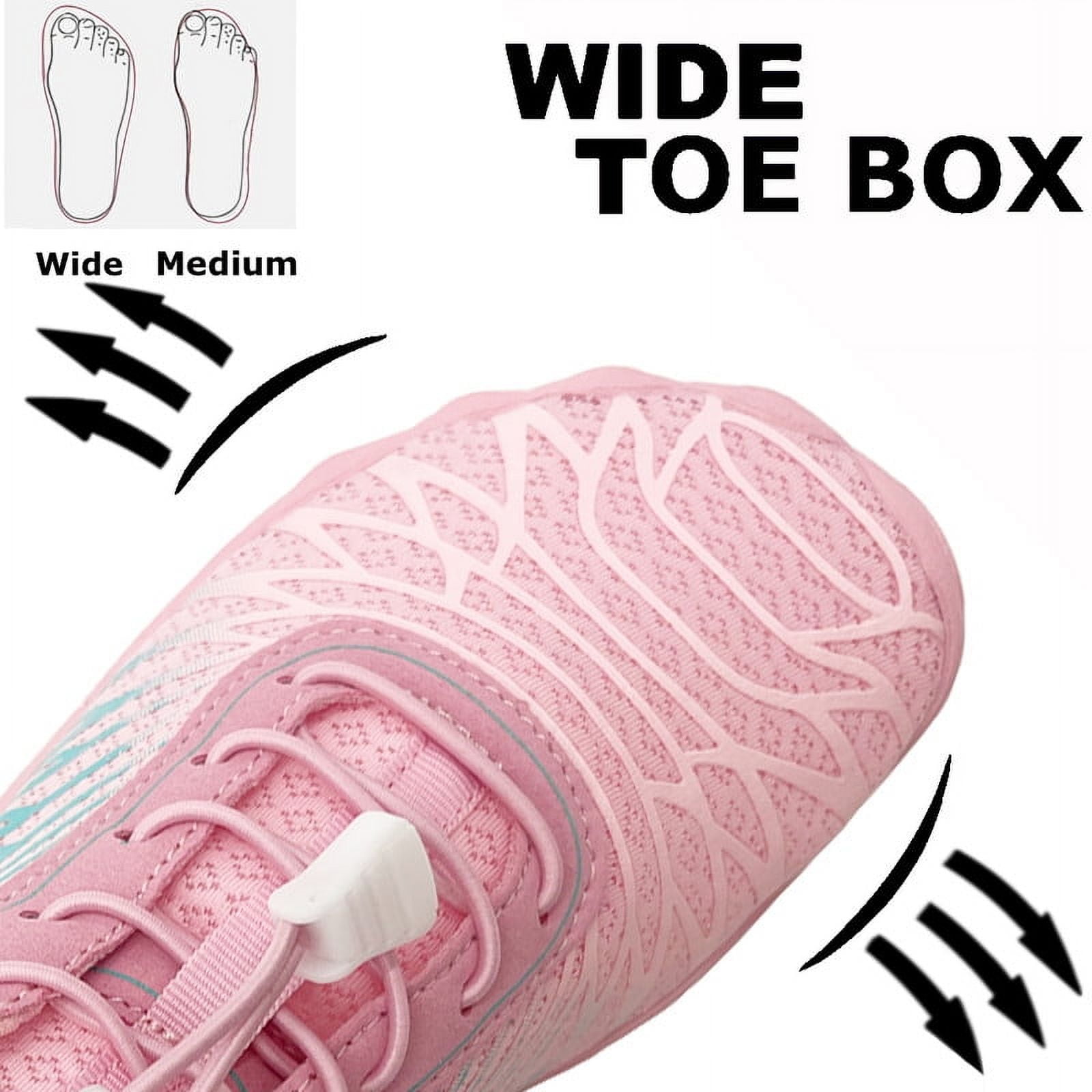 Stepedia Women's Barefoot Shoes Wide Toe Box Water Shoes for Exercise Hiking Boating Swimming, Pink 7 Wide