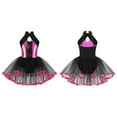 thumbnail image 6 of Aislor Kids Girls Sleeveless Shiny Ballet Dance Leotard Tutu Mesh Dress Ballroom Costumes 4-14, 6 of 7
