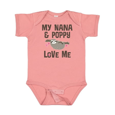 

Inktastic Nana and Poppy Love Me Sloth Gift Baby Girl Bodysuit