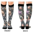 thumbnail image 4 of FORMRS Womens Knee High Socks Casual Long Thick Travel Daily Wear, 2 Pairs, Neon Llamas Pattern, 4 of 6