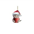 thumbnail image 2 of Flat Acrylic Cup Cute Cats Christmas Pendant - Adorable Holiday Tree Decorations - Perfect Christmas Gifts, 2 of 3