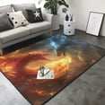 thumbnail image 3 of Area Rugs For Living Room Decor - Red and Blue Fire Dragon B Soft Anti Slip Throw Washable Rugs 5x7 For Bedroom, Indoor Carpet For Bedroom Living Room 80x58In, 3 of 7