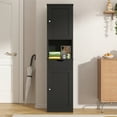 thumbnail image 5 of Walsunny Bathroom Storage Cabinet 64" Tall Wooden Kitchen Cupboard Pantry Cabinet with Doors Shelves Drawer Black, 5 of 8