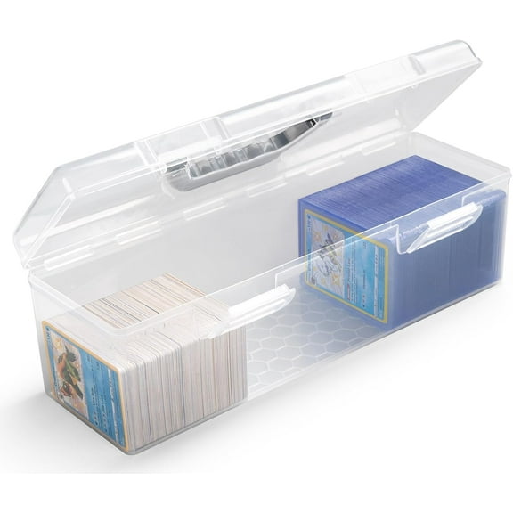 Storage box for top loader, trading card storage box, plastic card storage box, playing card box, large size, fits top loader and standard cards