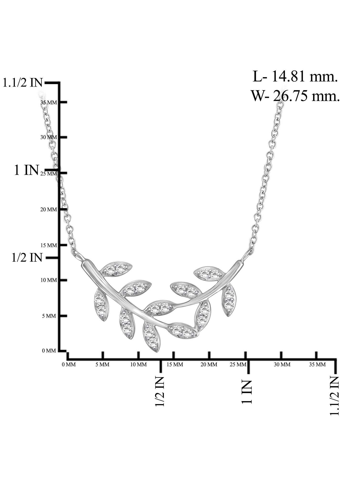 JewelersClub 1/4 Carat T.W. White Diamond Sterling Silver Leaf Necklace