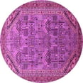 thumbnail image 1 of Ahgly Company Indoor Round Oriental Pink Industrial Area Rugs, 4' Round, 1 of 4