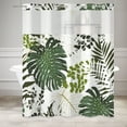 thumbnail image 4 of Mizhona Shower Curtain with Snap in Liner,Nature Palm Leaves No Hook Fabric Bathroom Curtain,71"× 74", 4 of 6