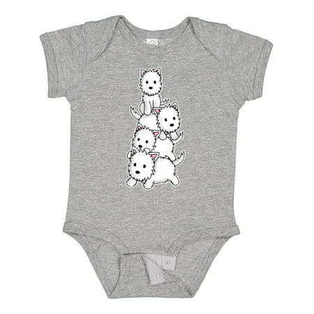 

Inktastic Kawaii Westie Stack Gift Baby Boy or Baby Girl Bodysuit