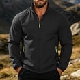 thumbnail image 2 of Men's Windproof Waterproof Jacket Stand Collar Casual Tops Lightweight Breathable Rain Jacket Hiking Fishing Running Work Outdoors Travel Essential | JASKFLY,Black L, 2 of 9