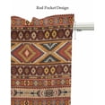 thumbnail image 5 of Brown Southwest Aztec Kitchen Valances for Windows Farmhouse Linen Window Valance Curtain for Living Room Window Treatment Farmhouse Vintage Geometric Valance Rod Pocket Topper Drape, 42 x 12 Inch, 5 of 6