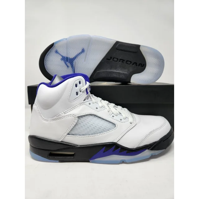 Ni - ke Ni - ke Air Jordan 5 Retro Concord Purple White Black Size 8 DD0587-141 Brand New