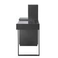 thumbnail image 7 of Impressions Vanity Modern Desk with Drawers, SlayStation Duet Glass top Makeup Mirror Storage with Drawer (Black/Grey), 7 of 7