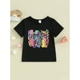 thumbnail image 2 of Kids Girls Summer Birthday T-Shirt LetterLeopard Print Short Sleeve Round Neck Graphic Tops, 2 of 8