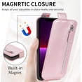 thumbnail image 3 of Zipper Wallet Case for Apple iPhone 13, PU Leather [Card Holder Slot Handbag] with Adjustable Kickstand Flip Phone Cover for Apple iPhone 13 Rose Gold, 3 of 14