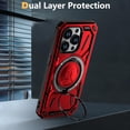 thumbnail image 6 of ShellTech for iPhone 14 Pro case Compatibe with Mag  Safe compatibility and a 360-degree rotatable ring stand feature,Red, 6 of 6