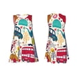 thumbnail image 7 of Picia London Symbols Print Women’s Sleeveless Midi Swing Dress – A-Line Pleated Tank Sundress, Comfortable and Flowy T-Shirt Dress, 7 of 7